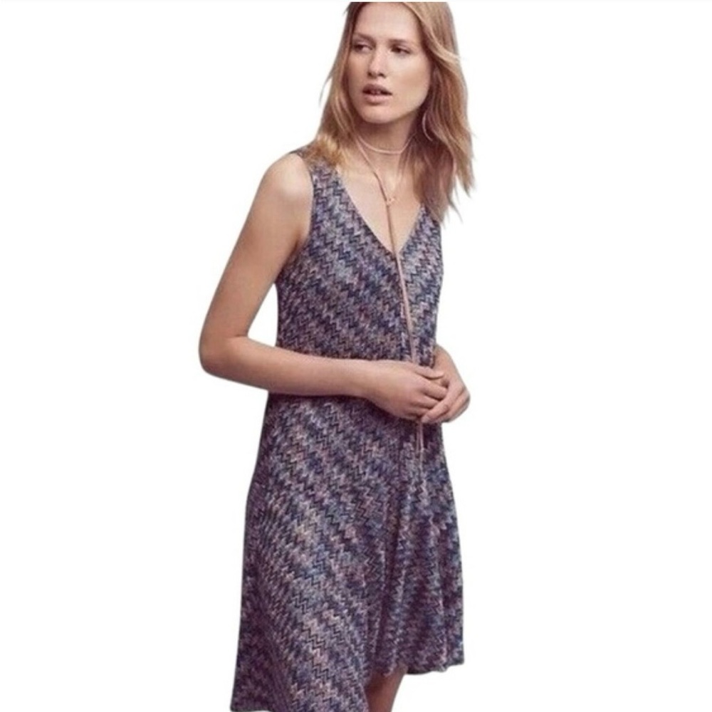Maeve Anthropologie Westwater Knit Chevron Drop Waist Dress, Size X-Small P